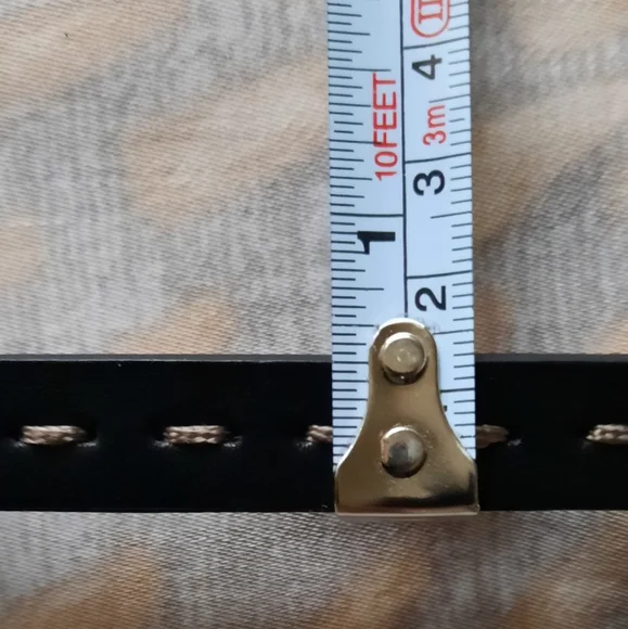 New black/brown stitched skinny leather belt size XL. - Picture 9 of 10